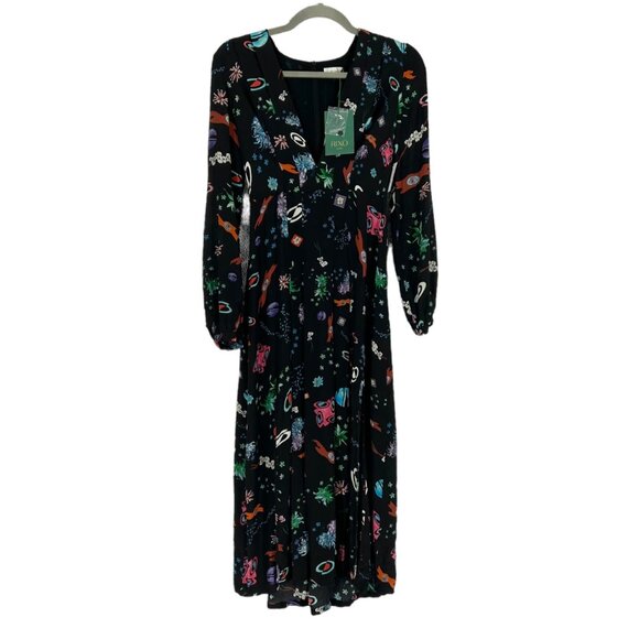 NWT Rixo London Camellia Split Hem Dress in Space Age - Picture 2 of 10